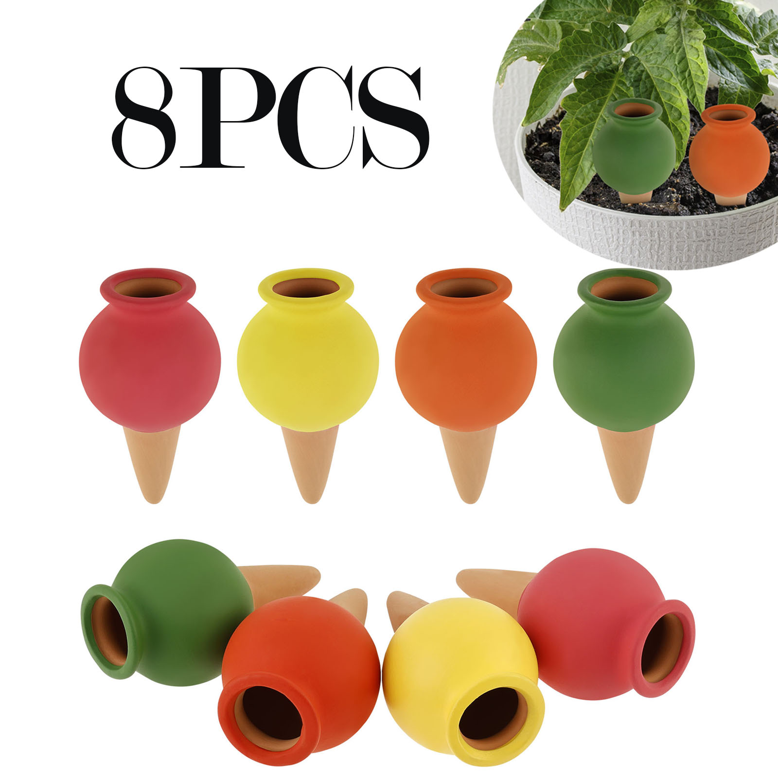 8 pçs terracota auto rega pico - Self Watering Insert avaliação e preço